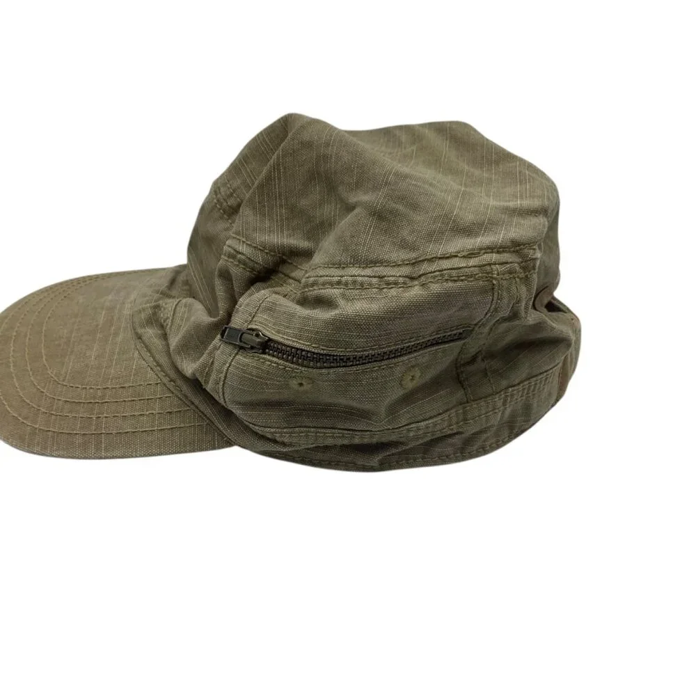 Baby Gap‎ Olive Green Cotton Military Style Cadet Cap Zip Pocket Infant M/L
